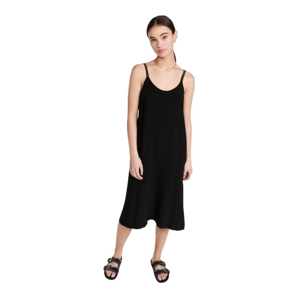 Wilt Double Strap Slip Midi Dress Women's Size XL Black USA Made Fairycore Y2K